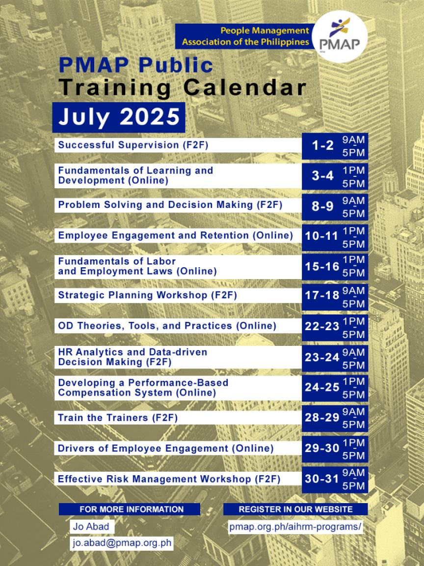 July Public Training Calendar