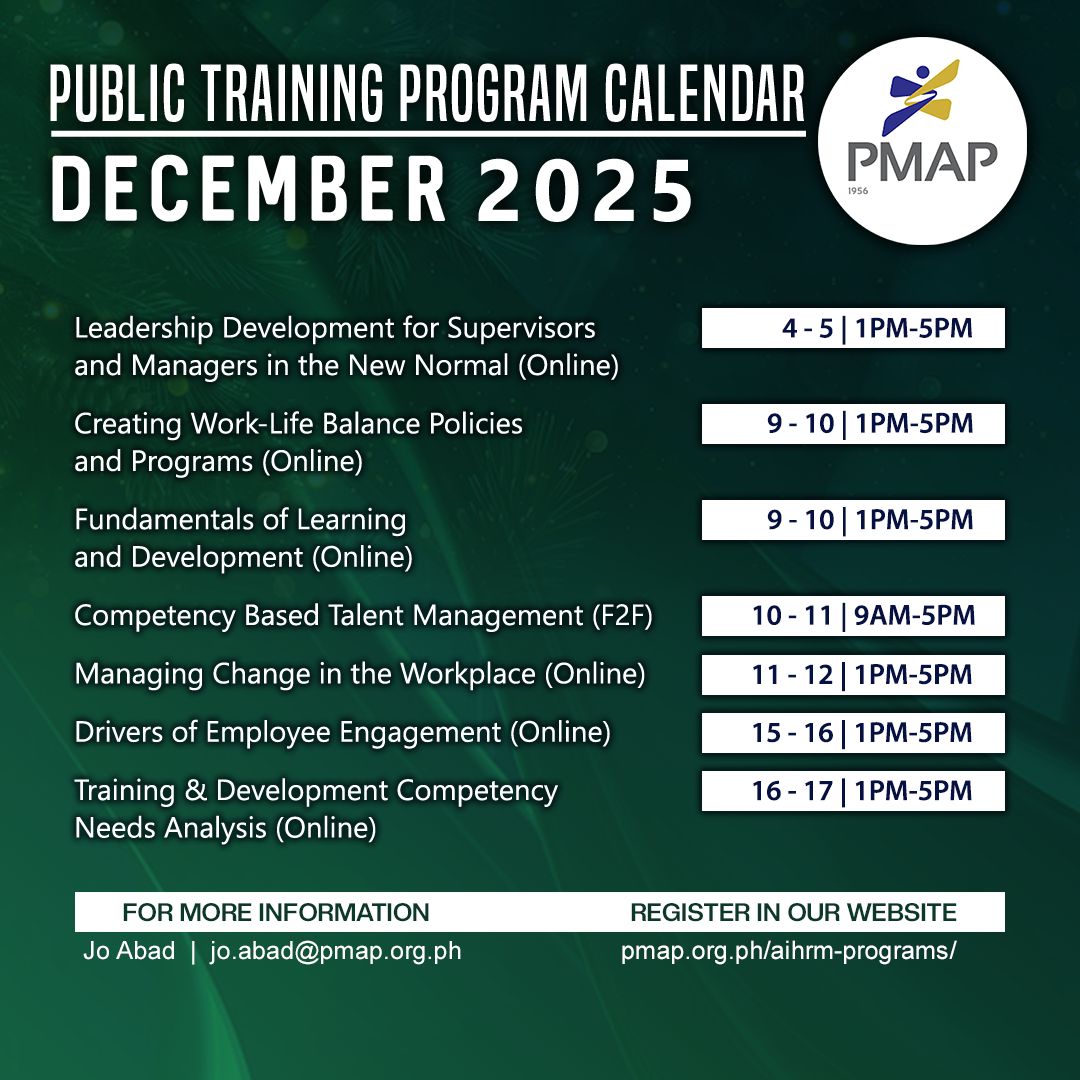 December Public Training Calendar