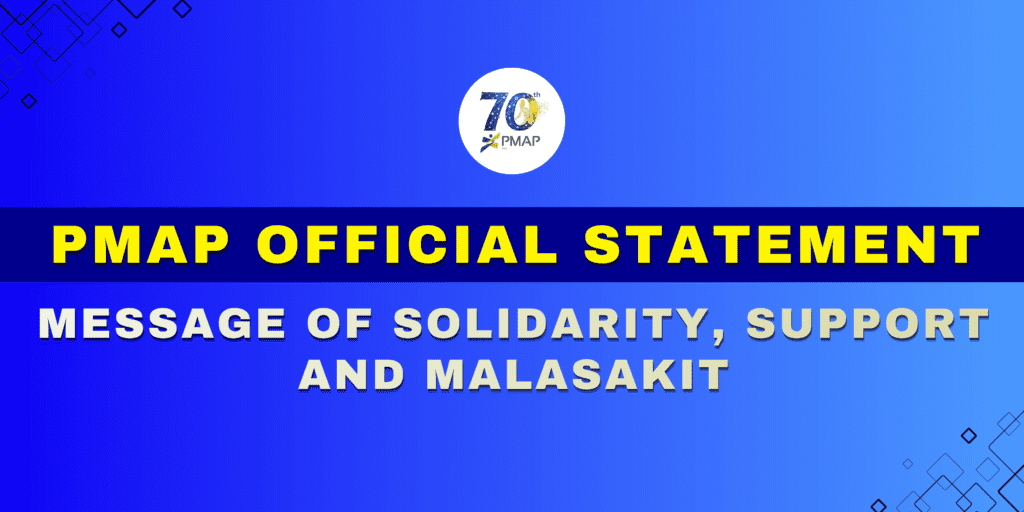 PMAP OFFICIAL STATEMENT - MESSAGE OF SOLIDARITY, SUPPORT AND MALASAKIT